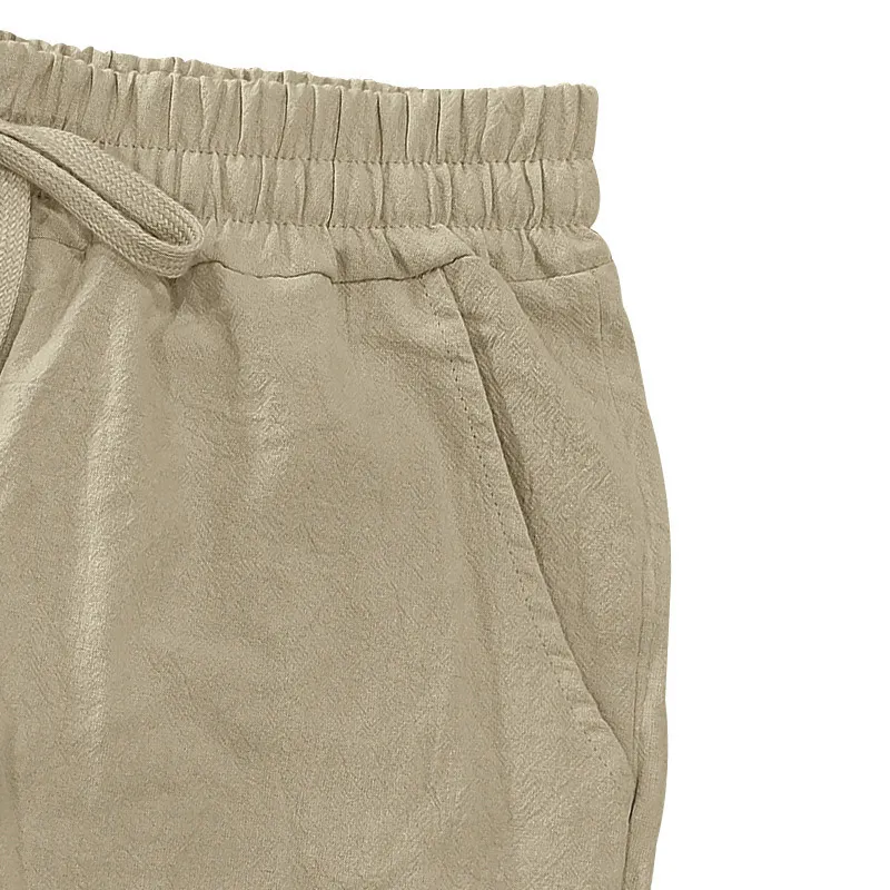 Men's Vintage Linen Casual Beach Vacation Three-Quarter Shorts-INSPIREUSE