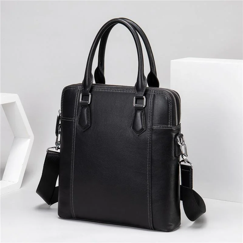 Mens Classic  Business 14 Inch Laptop Briefcase Leather Shoulder Packs
