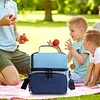 Double Layers Lunch Bag Leak Proof Hand-Held Cooler Box Portable Picnic Trip Bag