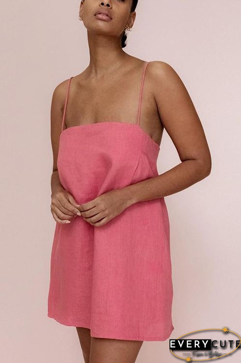 Minimalism Linen Slip Mini Dress
