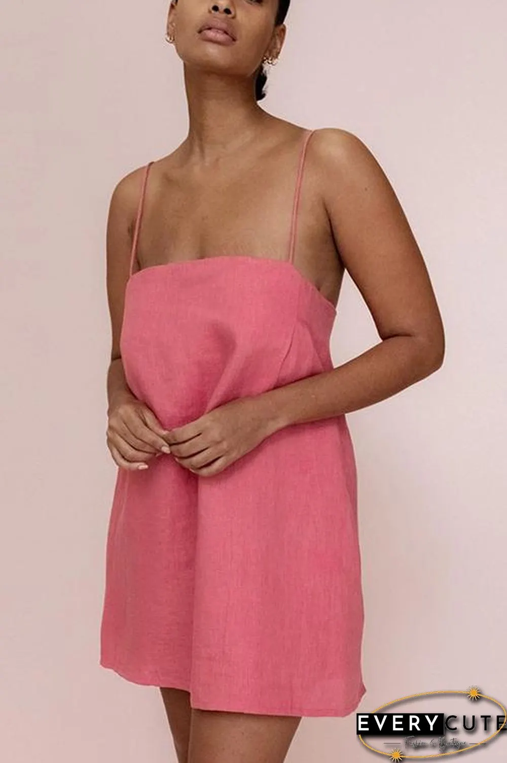 Minimalism Linen Slip Mini Dress