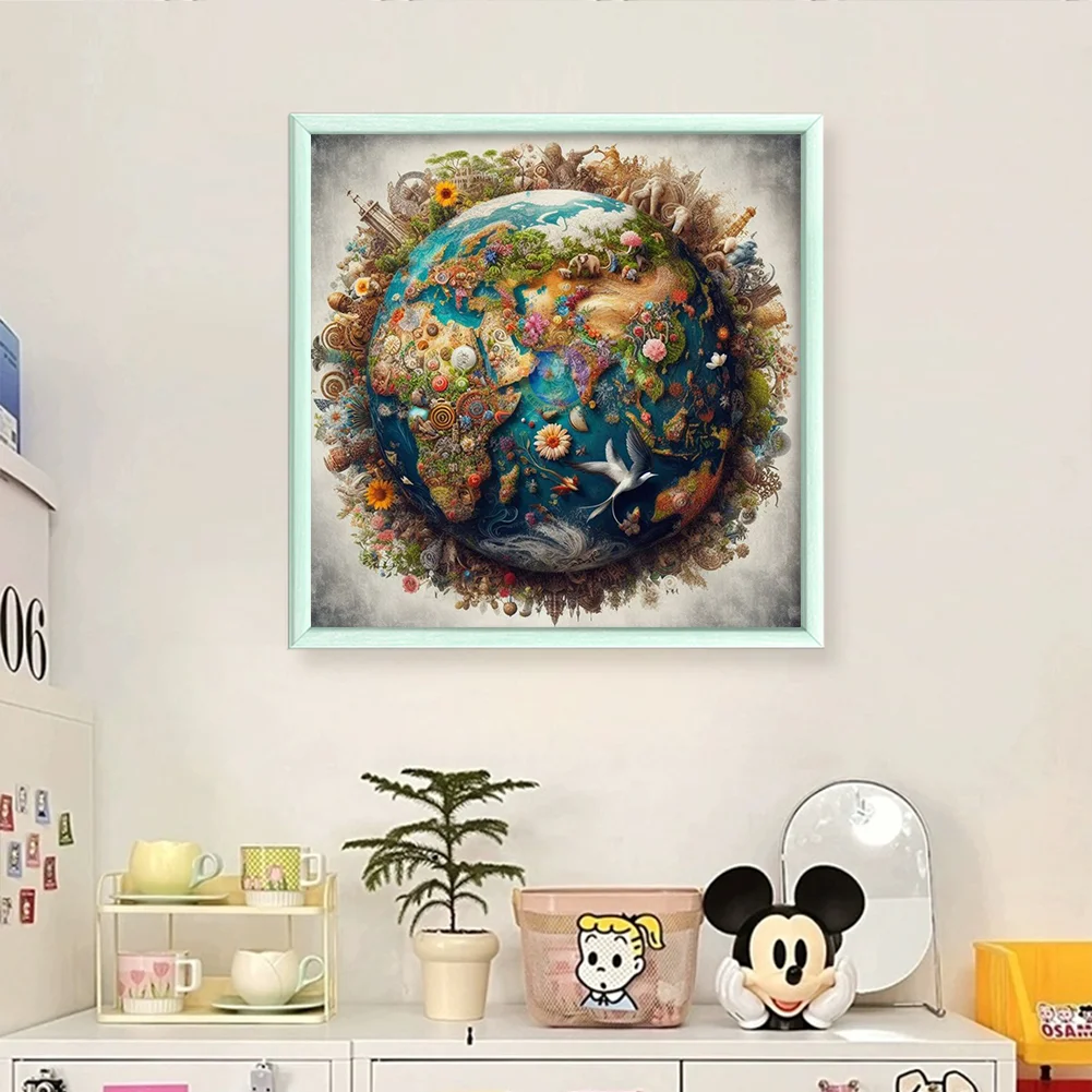 14CT Full Stamped Cross Stitch - Earth(Canvas|50*50CM)