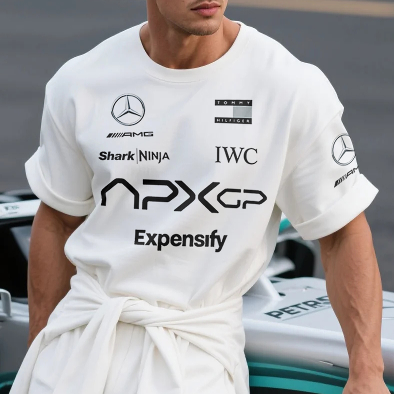  Formula One-Inspired Racing T-Shirt with Sponsor Logos