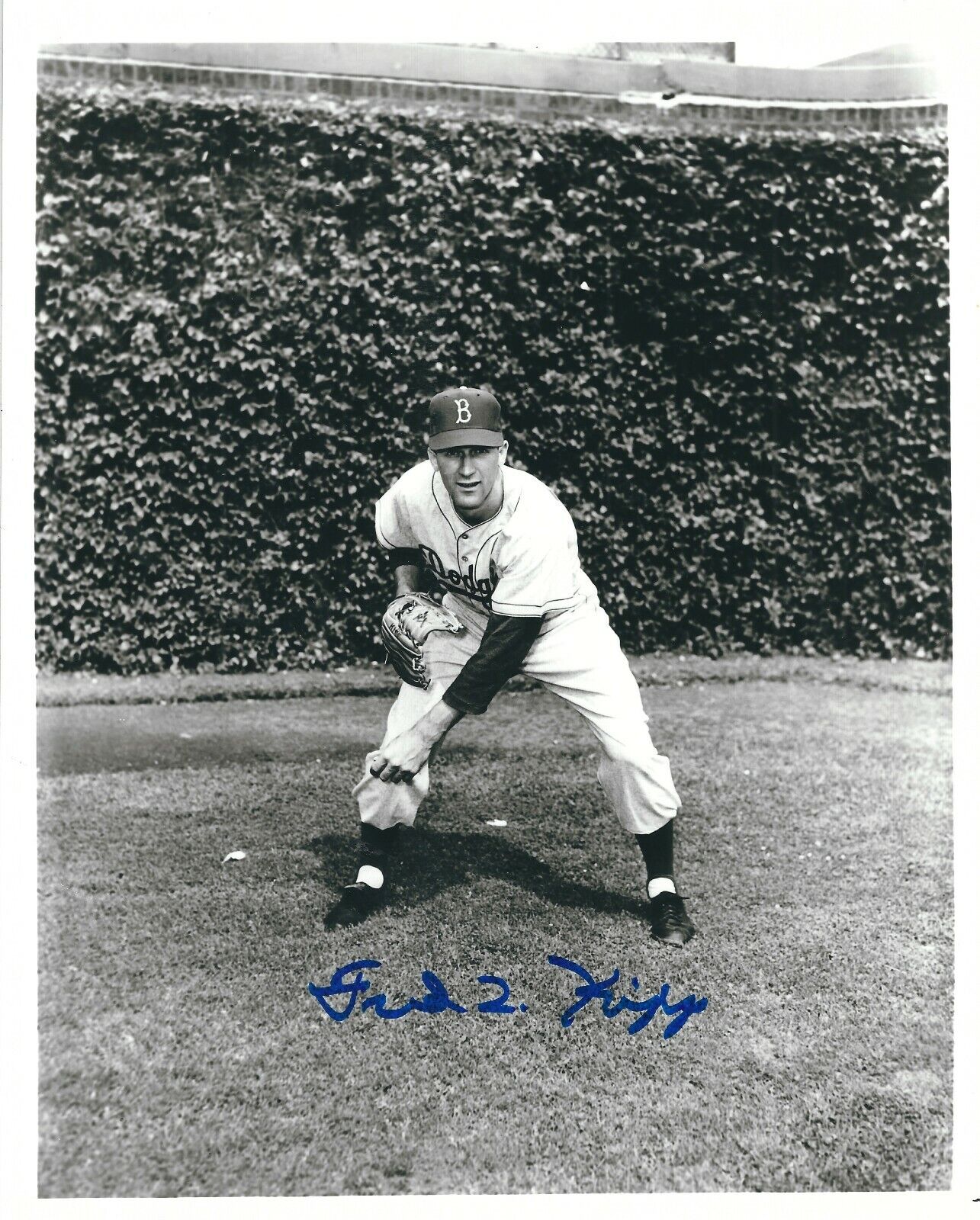 Signed 8x10 FRED KIPP Brooklyn Dodgers Autographed Photo Poster painting - COA