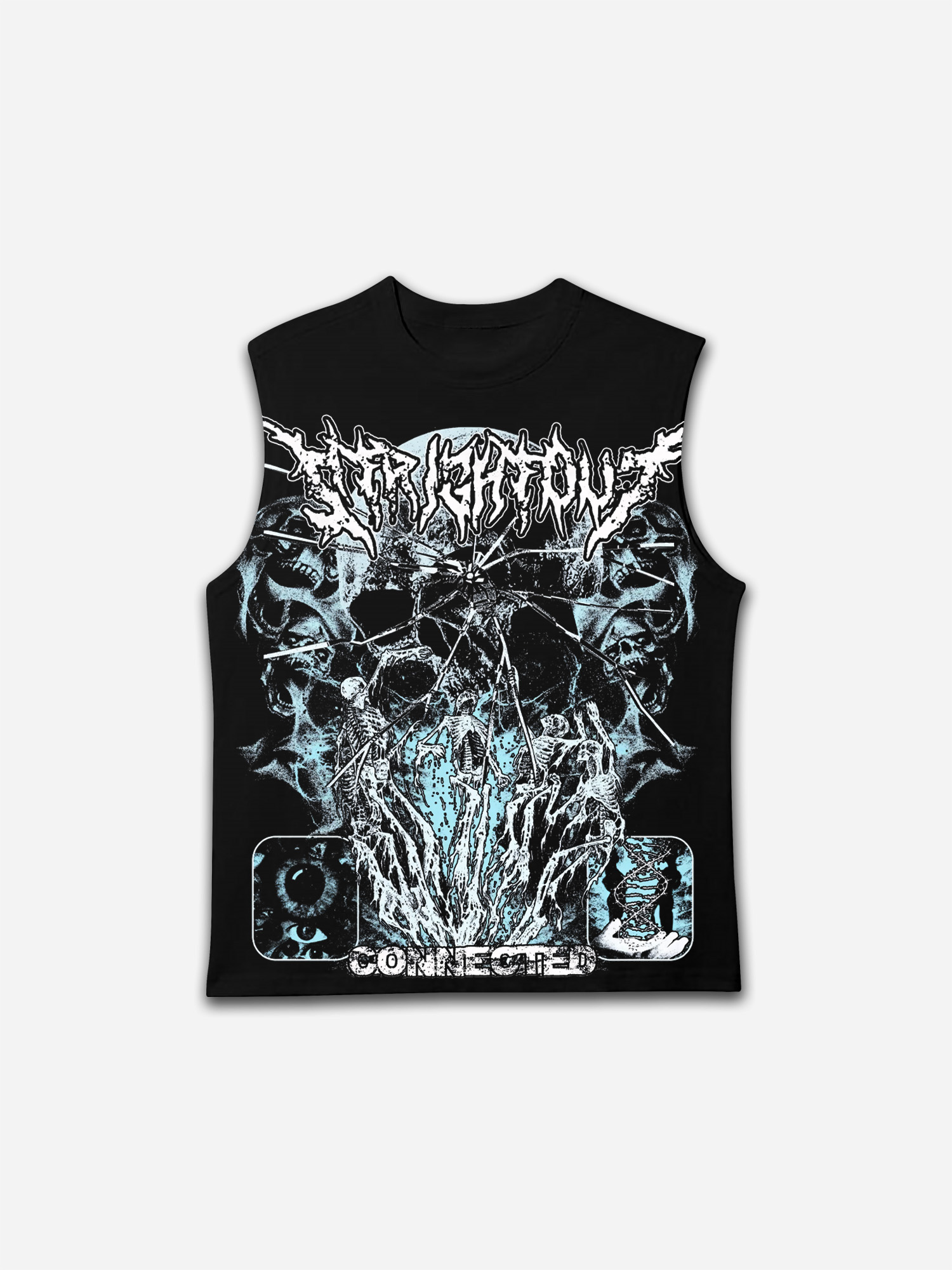 Vintage Skull Connected Graphic Tank Top