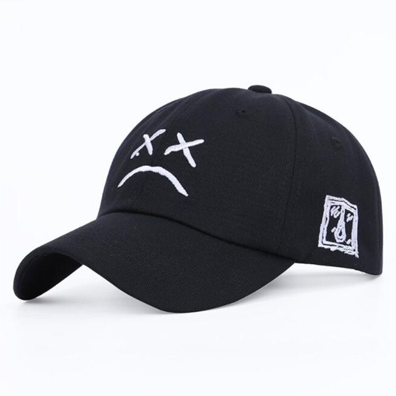 Sad Face Embroidery Baseball Hat