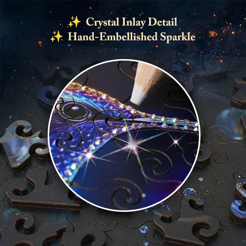 Celestial Hummingbird Crystal Wooden Puzzle