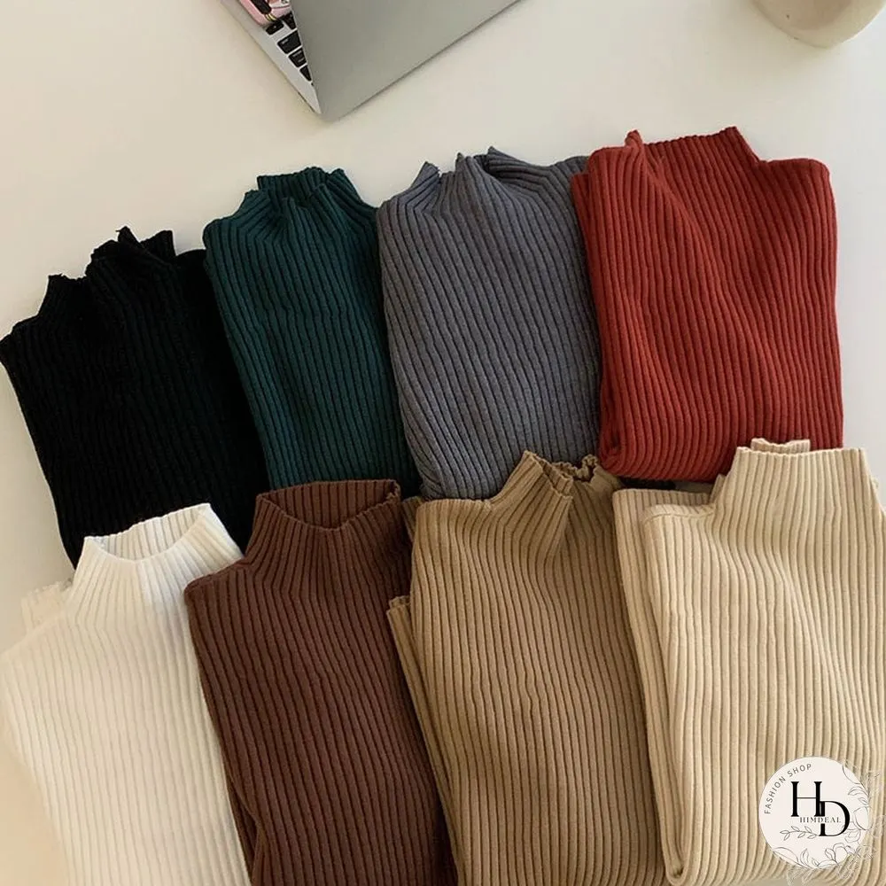 Chic Autumn Winter Sweater Pullovers Women Long Sleeve Casual Turtleneck Warm Basic Knit
