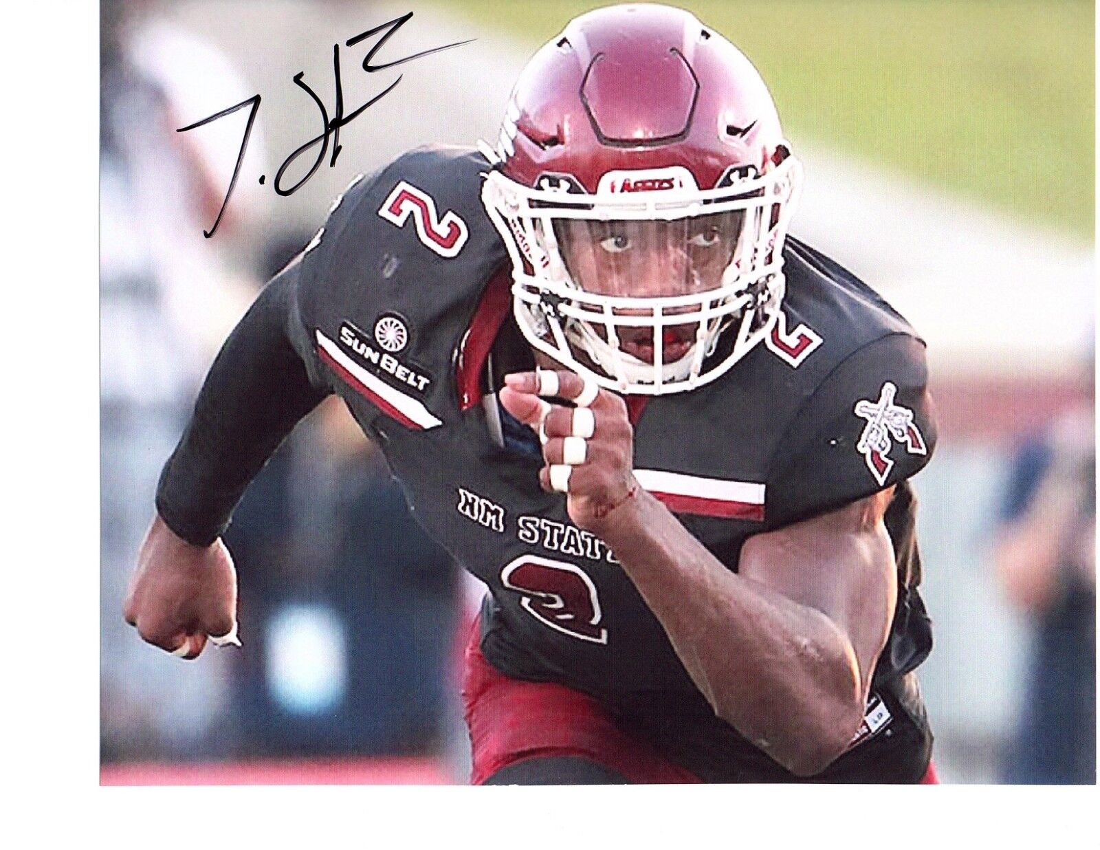 Terrill Hanks New Mexico State Lobos signed autographed 8x10 football Photo Poster painting