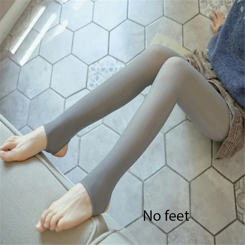 SVOKOR Sexy Warm Leggings Women Slim Fit High Waist Push Up Winter Leggings Mesh Leggins Female Clothes Flesh-Colored