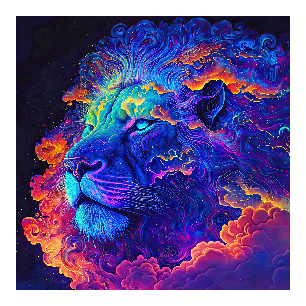 Color Lion 30*30CM(Canvas) Full Round Drill Diamond Painting gbfke