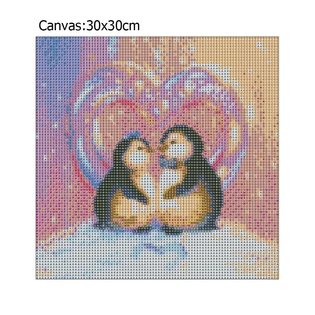 Diamond Painting - Full Round Drill - Penguin Lovers(30*30cm)