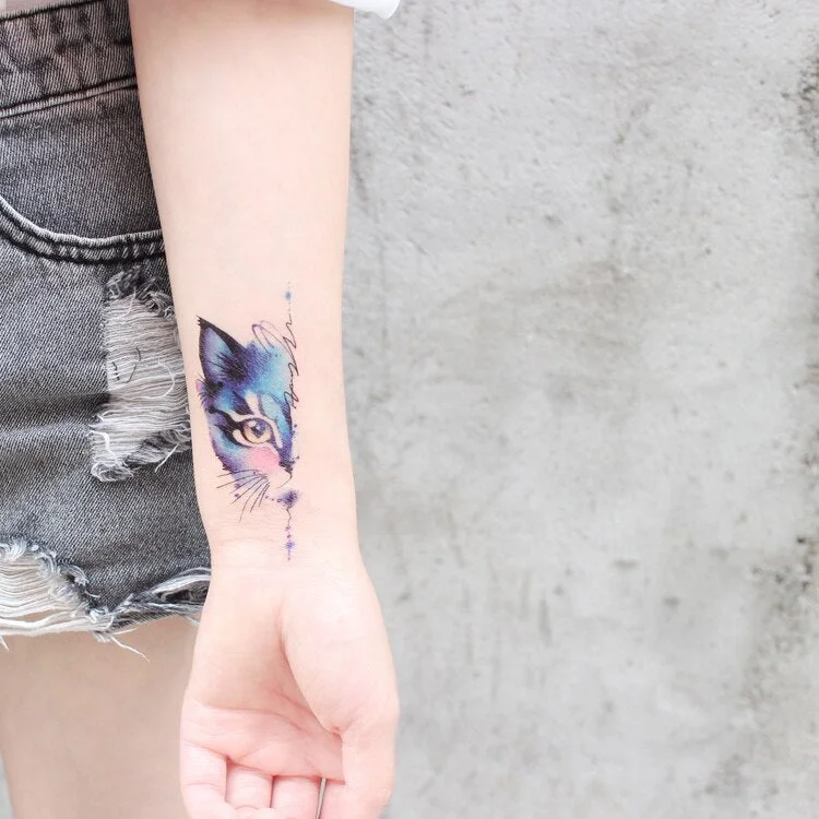 Tattoo Sticker Mermaid Little Element Small Devil Fish Jellyfish Whale Sea Animal Water Transfer Temporary Fake Body Art Tatoo