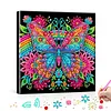 Neon-Regenbogen-Mandala-Schmetterling speziell geformte 5D-DIY-Teilbohrer-Diamanten-Punkte, Edelstein-Kunst-Kits mit Rahmen, Diamanten-Gem&auml;lde, Edelst