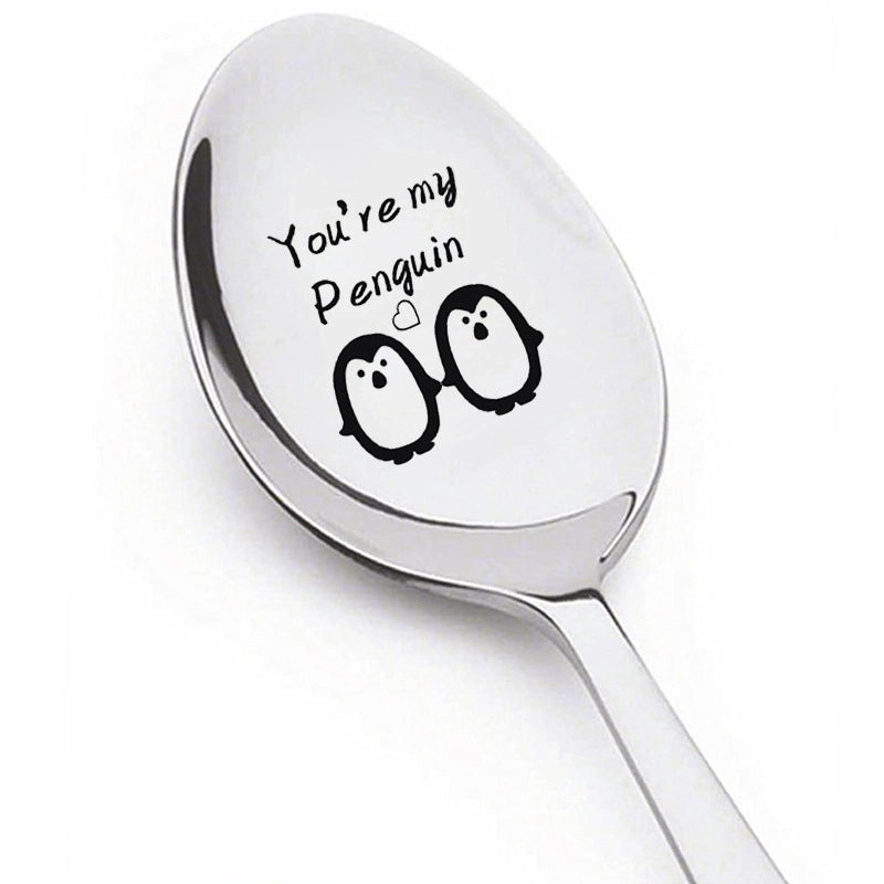 Fashion Letter Stainless Steel Spoon