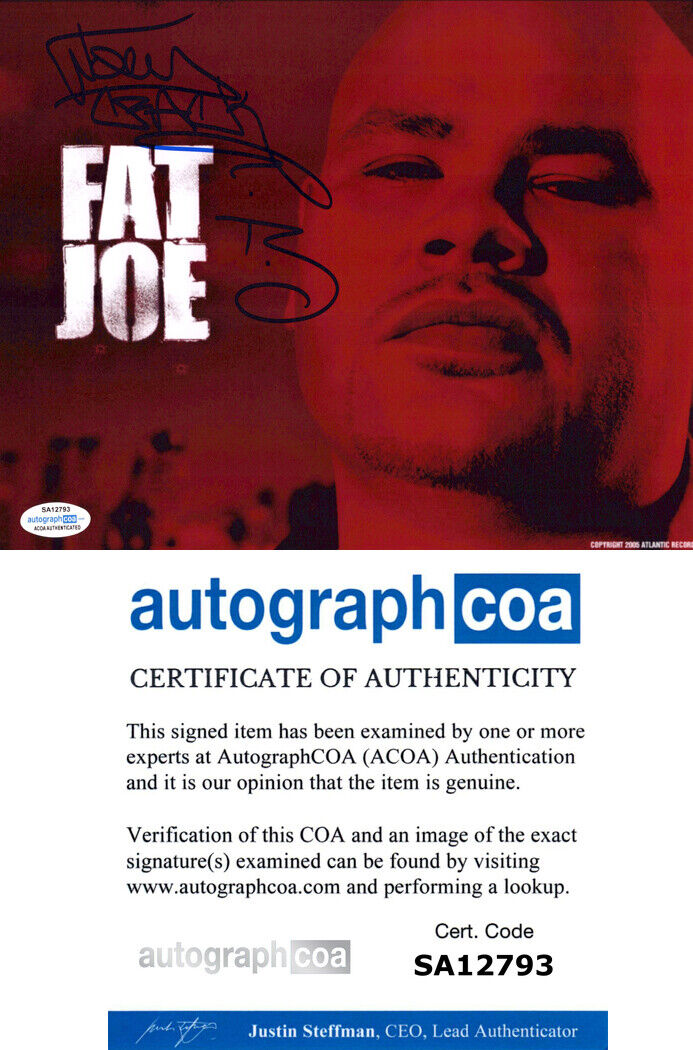 FAT JOE signed Autographed 8X10 Photo Poster painting a Rapper RARE AUTOGRAPH Joey Crack ACOA