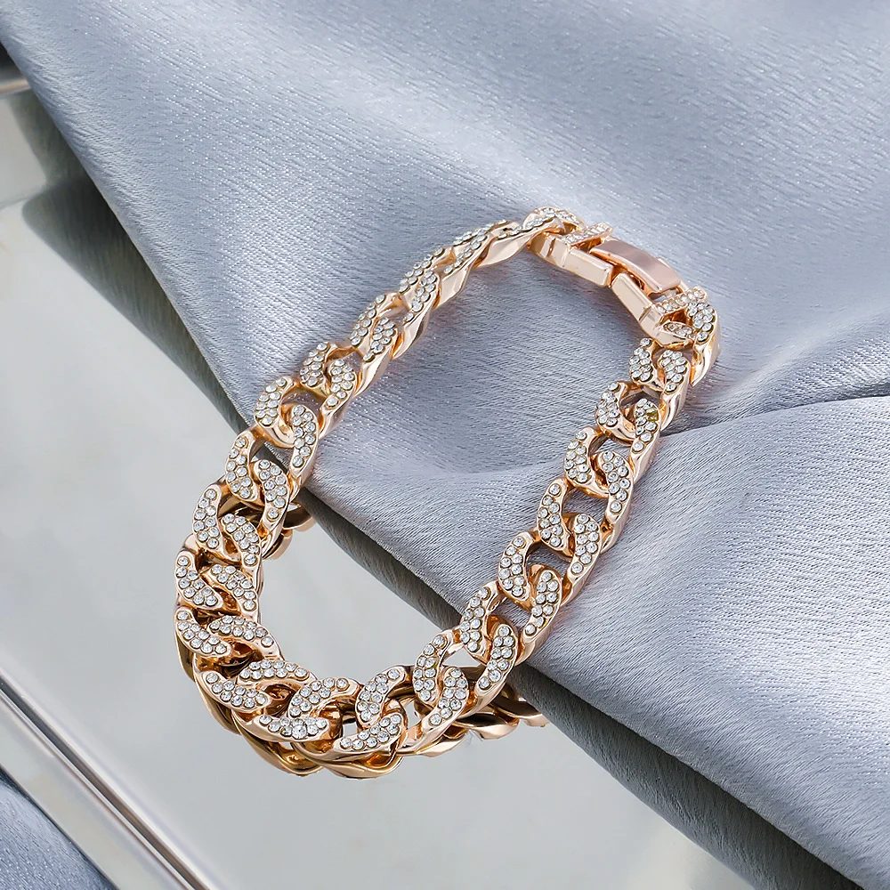 Zirconia Chunky Chain Gold-Plated Bracelet