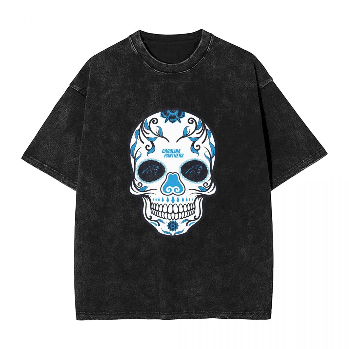 Carolina Panthers Skull Men's Oversized Streetwear Tee Shirts