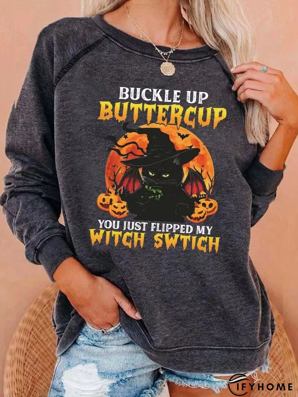 Halloween Holiday Party Casual Hippie Tunic Sweatshirt | IFYHOME