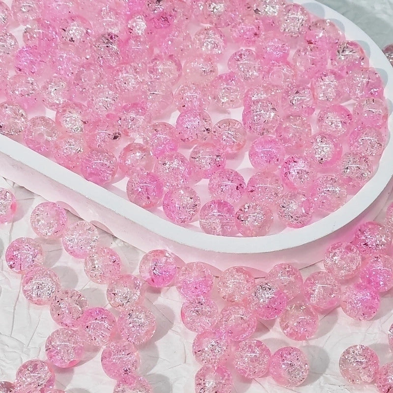 50 PCS/Package Diameter 10mm Diameter 8mm Glass Crackle Glass Beads Round Jewelry Accessories