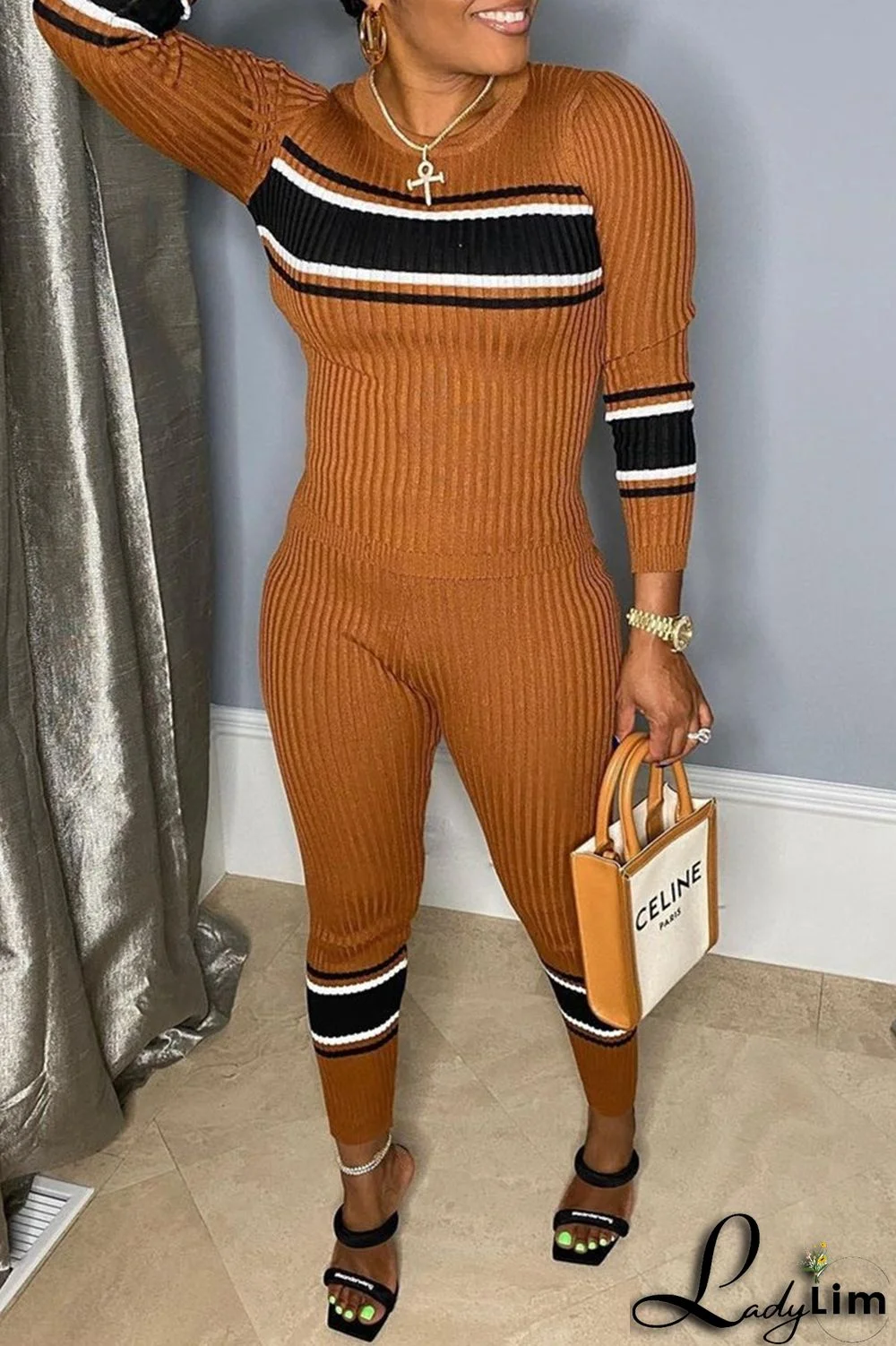 Red Fashion Casual Patchwork Basic O Neck Long Sleeve Two Pieces