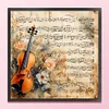 Violin Notes-11CT Stamped Cross Stitch 45*45cm