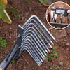 High Carbon Steel Nail Rake Weeding Rake Loose Soil Rake Farm Tools(12 Teeth)