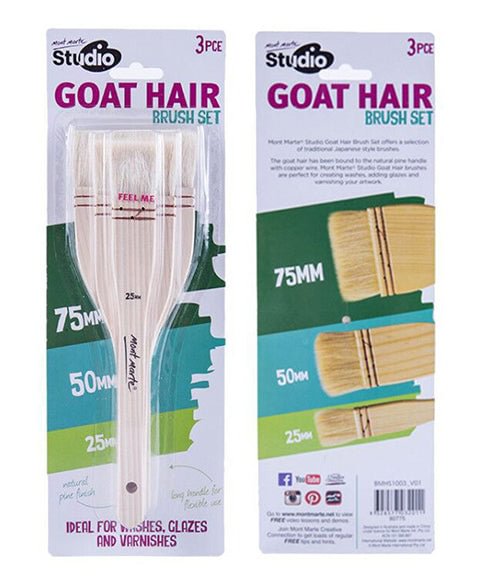 3 Pcs Premium White Goat Hair Paint Brush Set-Himinee.com