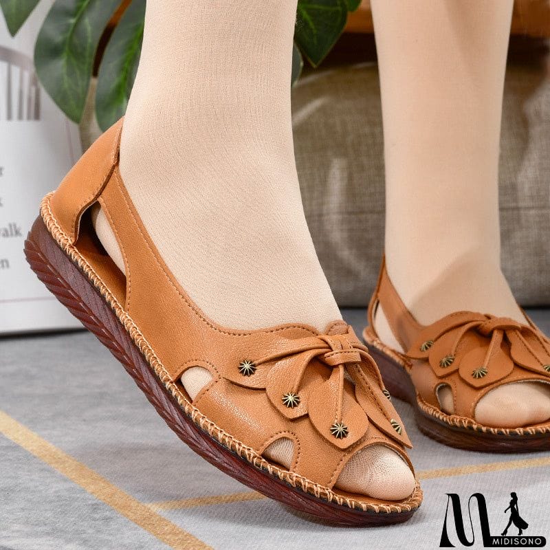 MidiSono - Women's Extra Soft Rubber Sole Non-Slip Fish Mouth Sandals for Summer