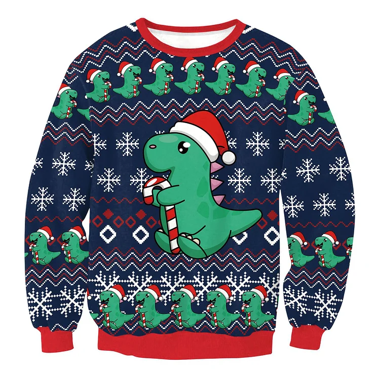 Unisex Dinosaur Ugly Christmas Sweater