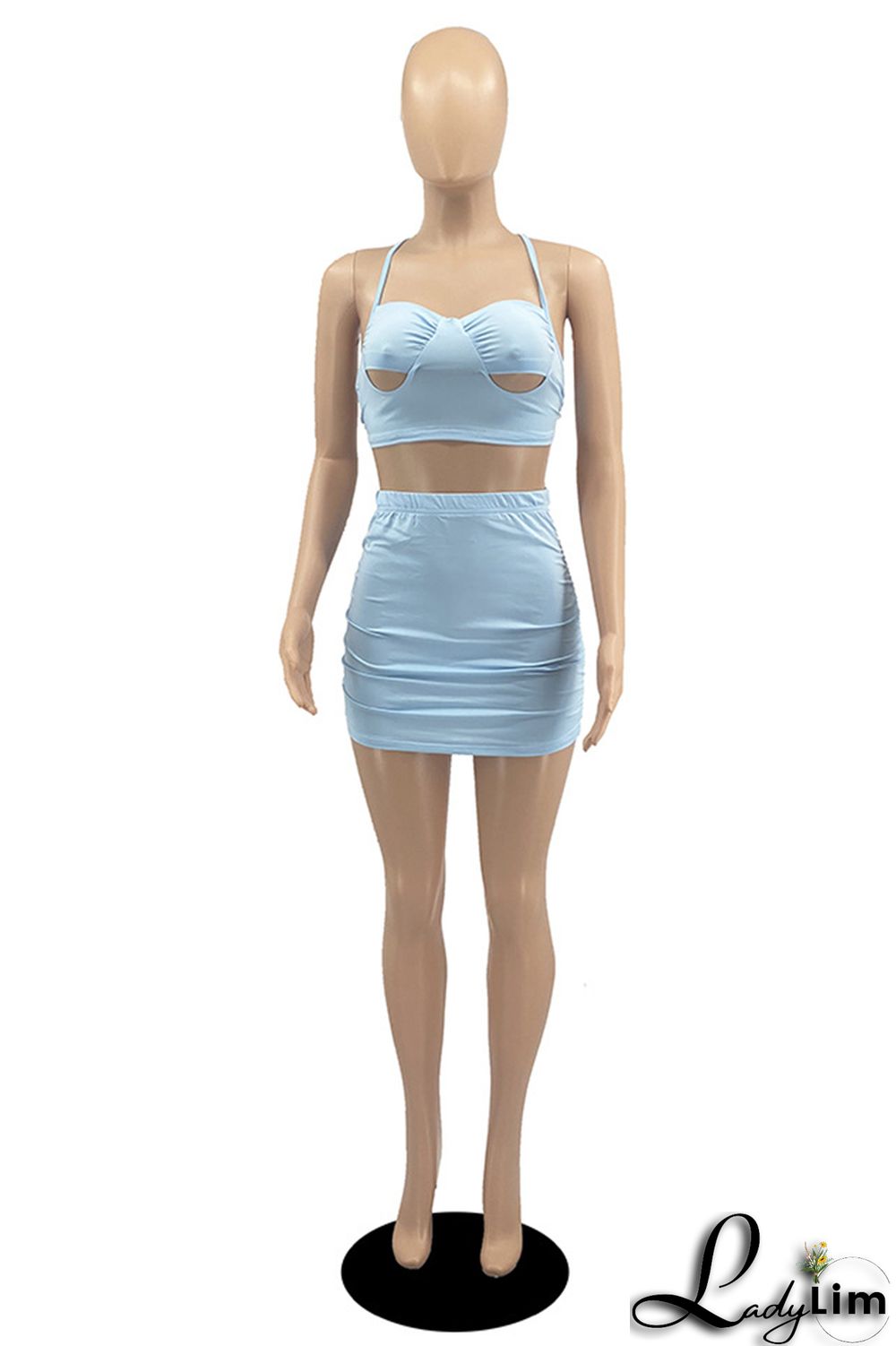 White Sexy Casual Solid Bandage Strap Design Spaghetti Strap Sleeveless Two Pieces