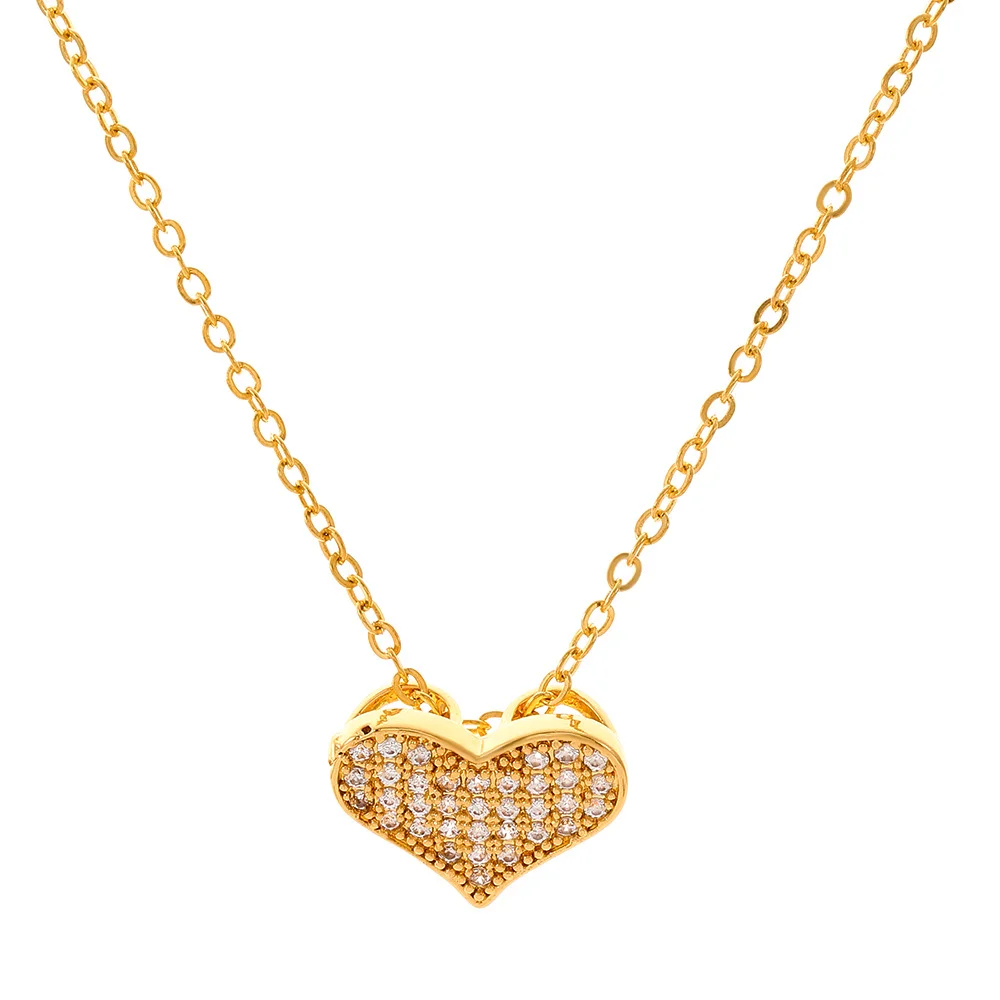 Zircon Heart Gold-Plated Necklace
