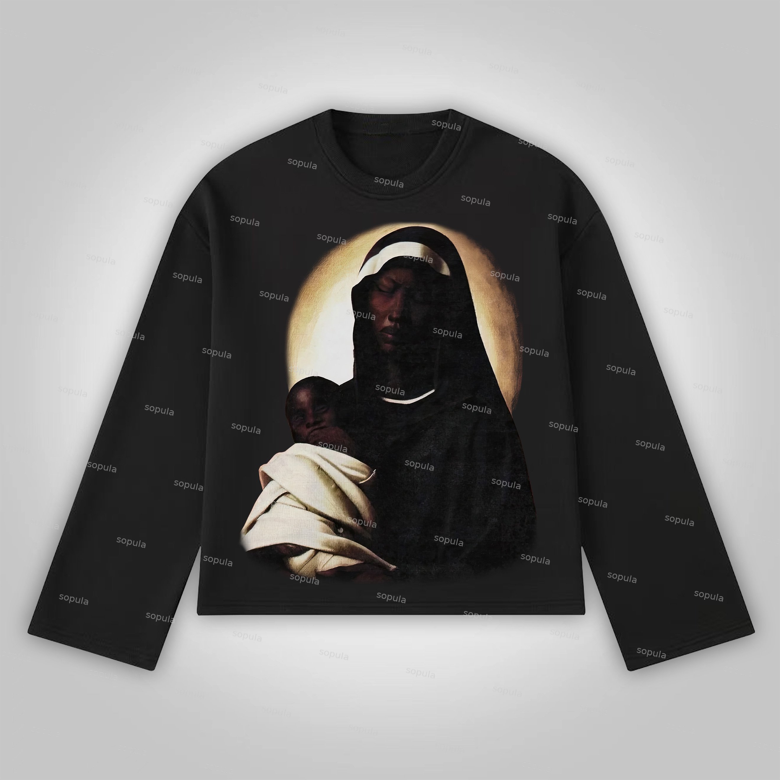 Sopula Story Of The Saint Vintage Graphics Cotton Long Sleeve T-Shirt - SOPULA