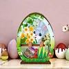 (US Local)3D Wooden Easter Egg Rabbit Special Shaped Diamond Painting Lamp Desk Decor Kits