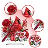 (US Only)2D Flat Print Flower Cardinal DIY Double-Sided Desktop Diamond Art Kits