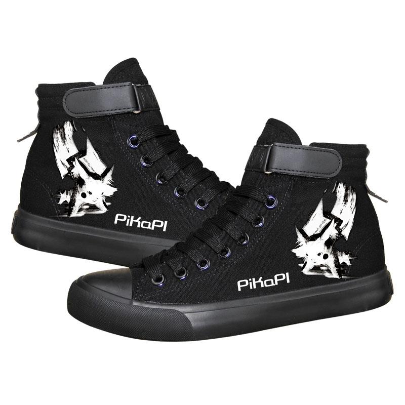 Mayoulove Anime Pocket Monster Pokemon Go Pikachu High Tops Casual Canvas Shoes Unisex Sneakers-Mayoulove