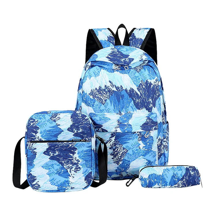 3pcs/set Woman Backpack Fashion Girls School Bags Nylon for Vacations (Style 5)