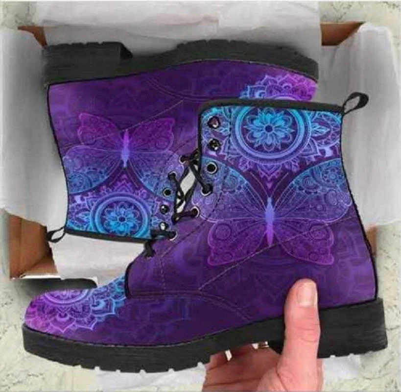 Women's Work Boots High Top Butterfly Martin Boots