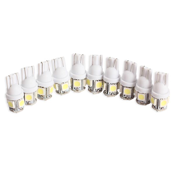 

10PCS T10 5050 5SMD LED White Light Car Side Wedge Tail Light Lamp Bright, 501 Original