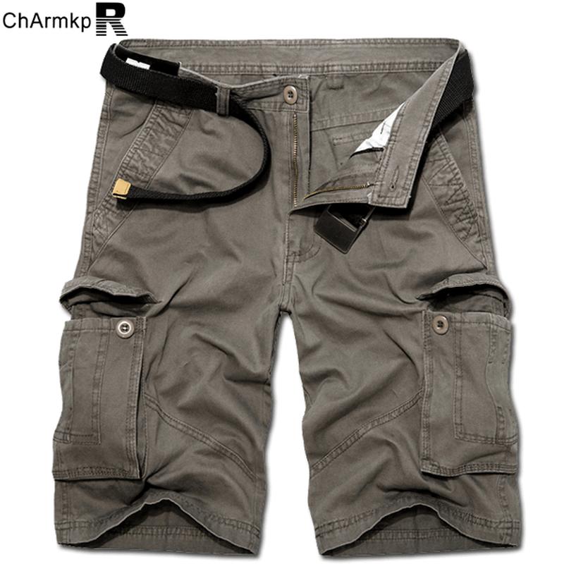 Men Casual Cotton Big Pockets Loose Cargo Military Shorts