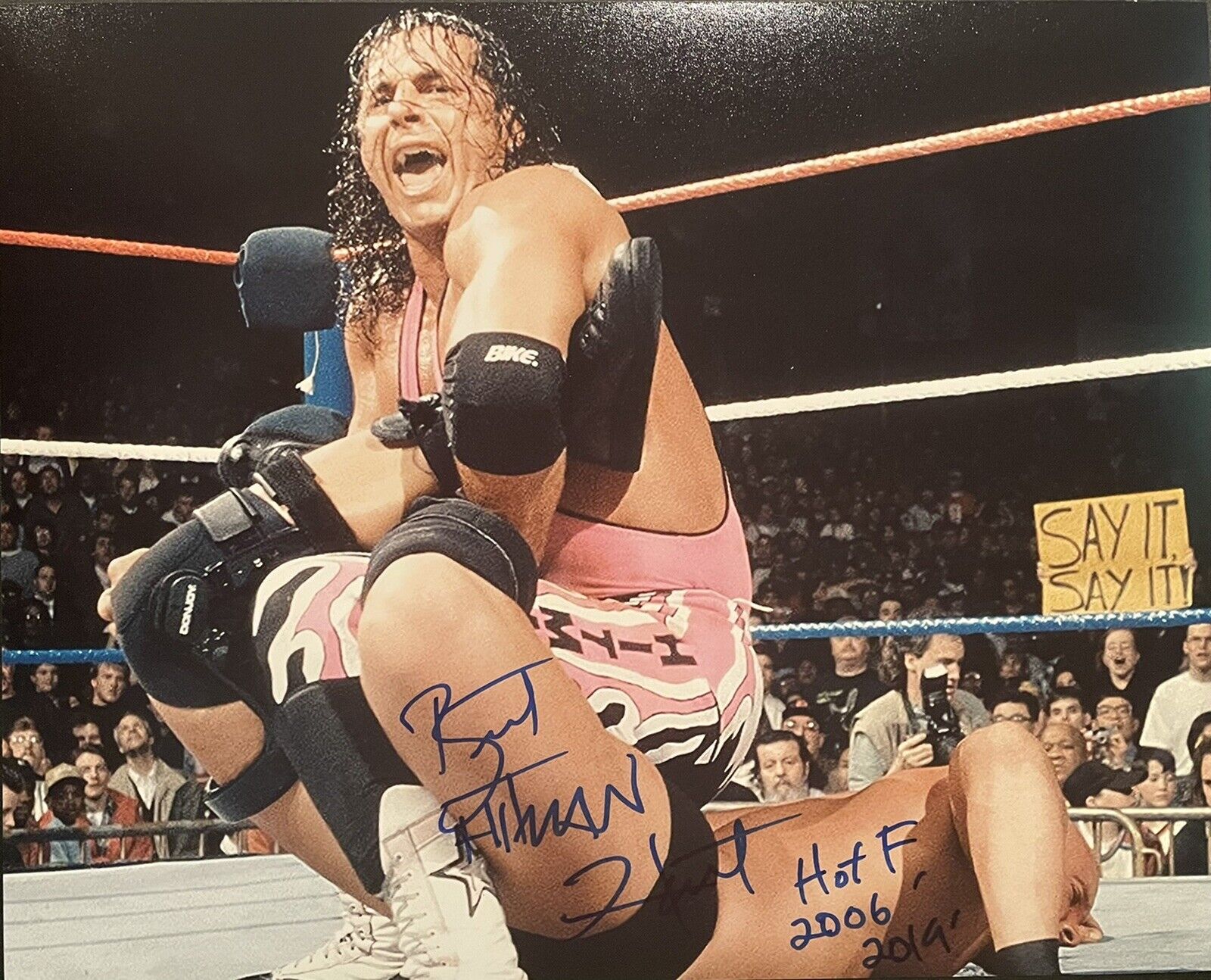 Bret Hitman Hart Signed 8x10 Photo Poster painting With HOF Inscriptions