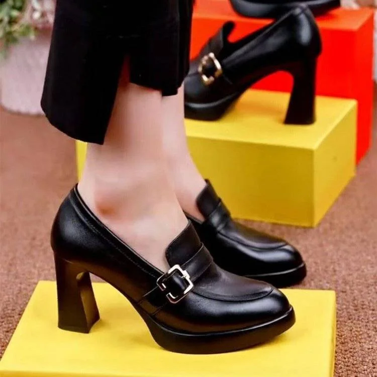 Tanguoant Tanguoant Table High Heels Pointed Women's Shoes Spring 2023 New Platform Thick Heel Fashion Shoes Deep Mouth Women's Shoes