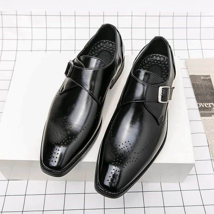 Demandernyc Dress Leather Shoes Men Business Oxford Shoes Fashion Carved England Buckle Formal Mengke Shoe Pointed Office Wedding Men shoe