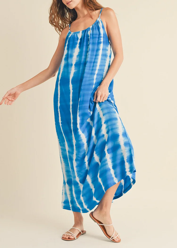 Tie-dye Maxi Skirt with Tie Back
