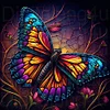 Diamond Painting-Square AB Drill Flower Butterfly(35*35CM)