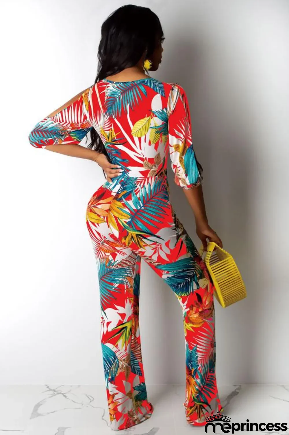 Coffee Sexy Fashion Asymmetrical Hollow bandage Polyester Sleeveless Slip Jumpsuits