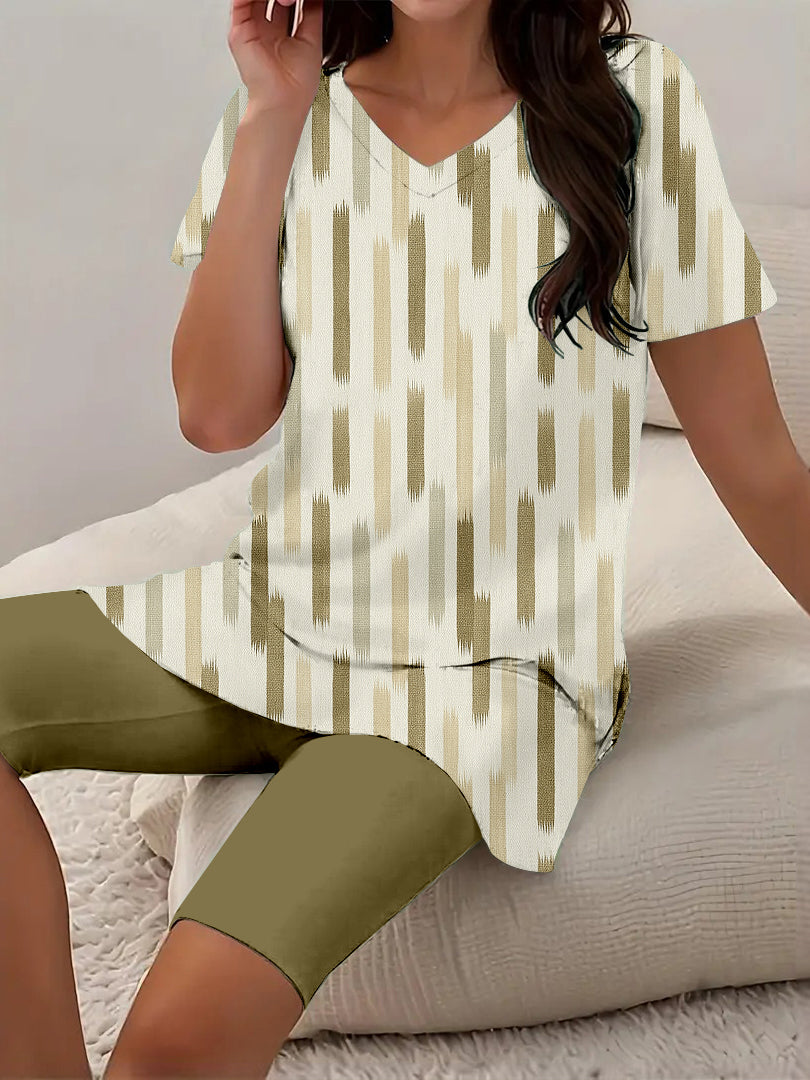 Women Long Sleeve V-neck Graphic Floral Printed Top