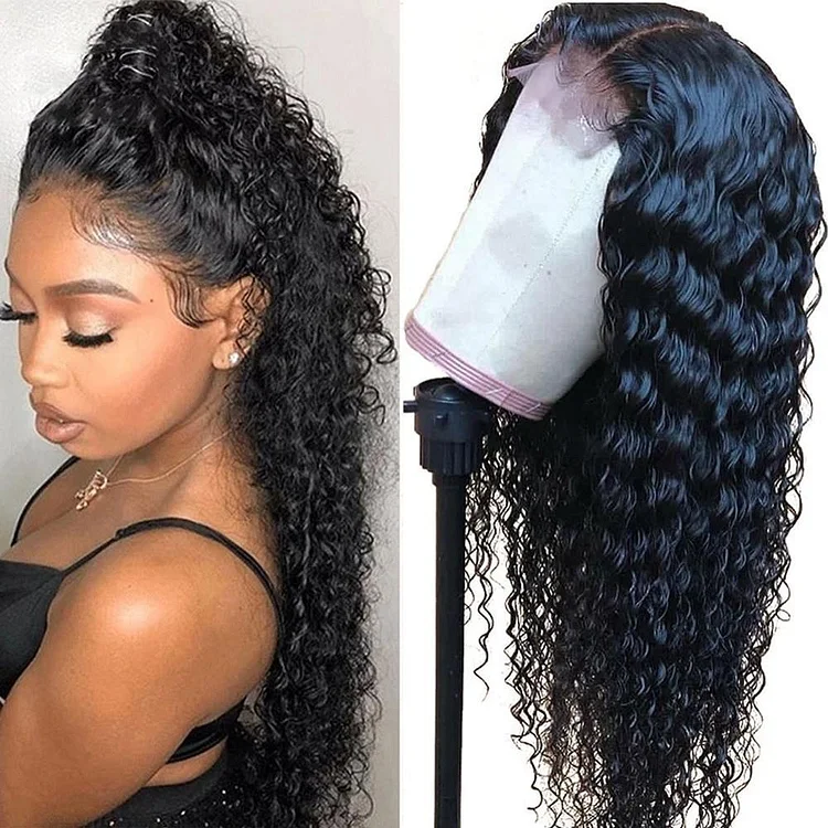 Black Brazilian Black Water Wave Long Wigs