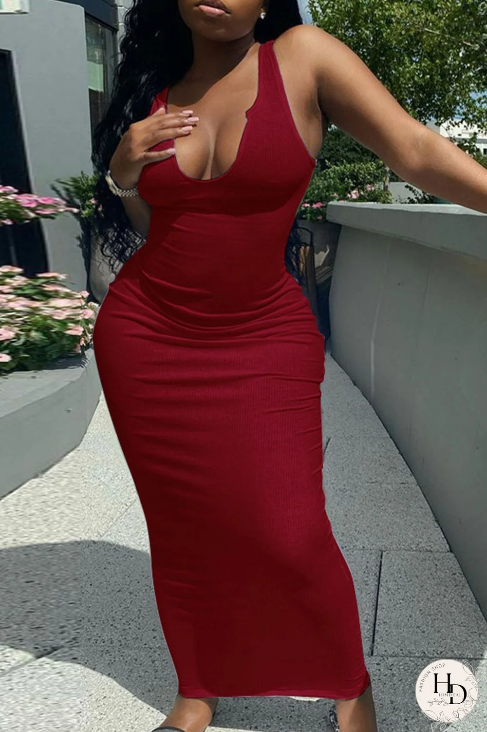 Light Purple Casual Daily Solid Split Joint V Neck A Line Dresses