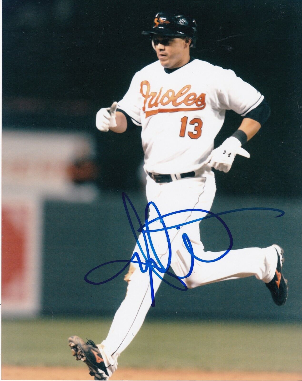 ALEX CINTRON BALTIMORE ORIOLES ACTION SIGNED 8x10